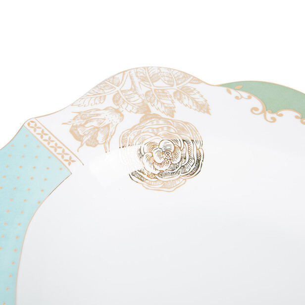 Platou de prezentare oval, decor floral multicolor ROYAL