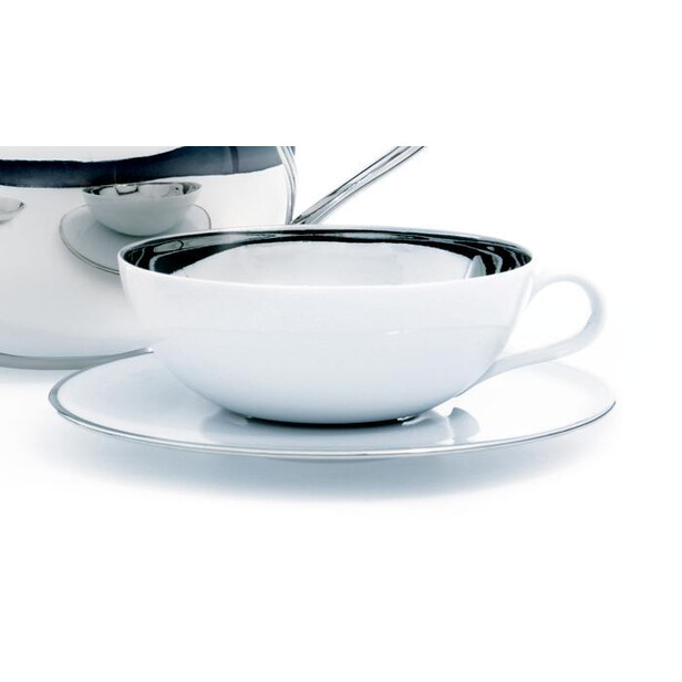 Bol pentru ceai cu interior decorat in platina TREASURE PLATINUM