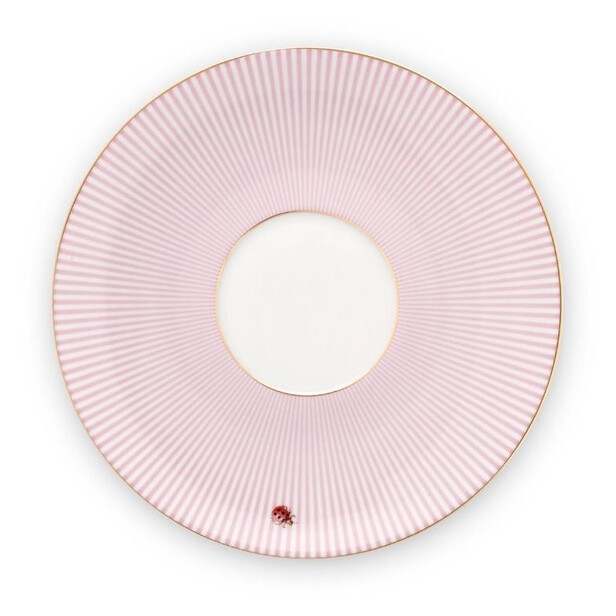 Set 6 cesti pentru ceai sau cafea, cu farfurie, design exotic cu maimute LA MAJORELLE pink