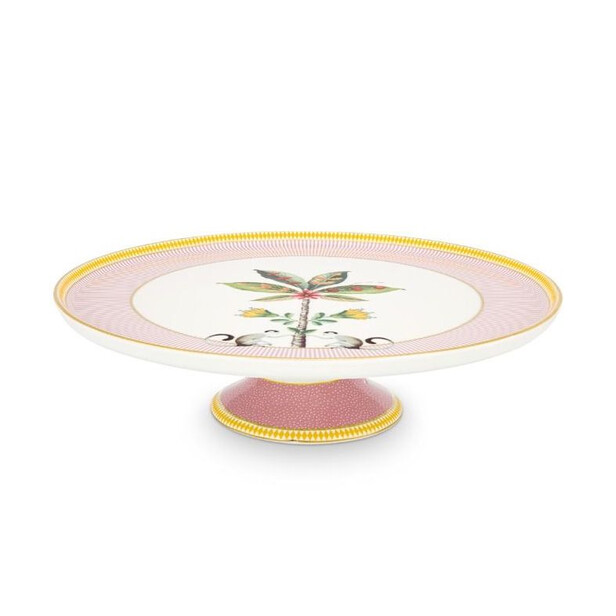 Platou cu picior pentru aperitive sau prajituri, LA MAJORELLE pink