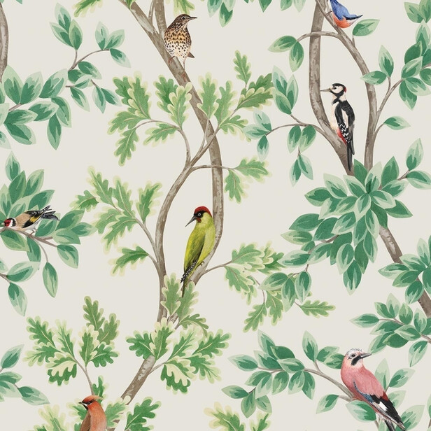 NETHERFIELD – Tapet Osborne & Little cu păsări de grădină pe ramuri verzi