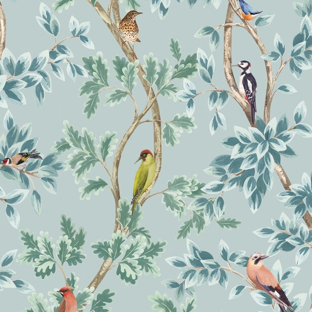 NETHERFIELD – Tapet Osborne & Little cu păsări de grădină pe ramuri verzi