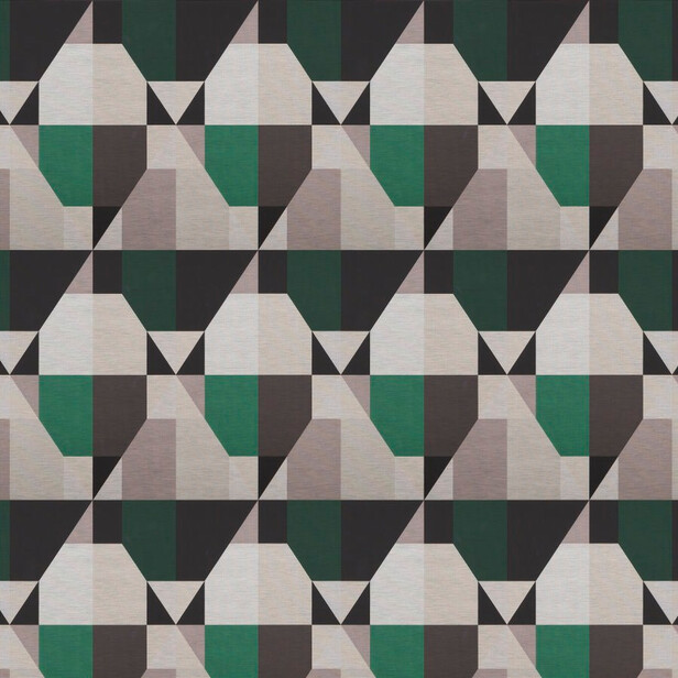 MONDANO – Draperie retro din satin cu design geometric colorat