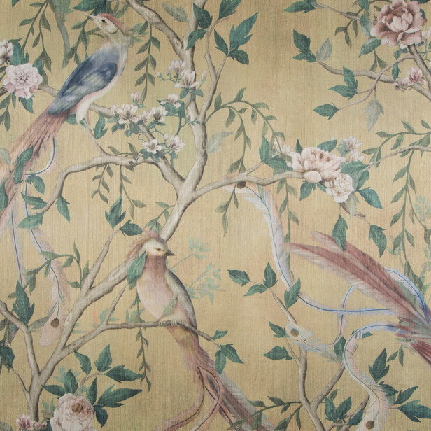 HIROKI Tapet chinoiserie – Păsări exotice și vegetație luxuriantă, Jab Anstoetz