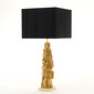 EDITH - Lampa de masa cu baza aurie din lemn sculptat