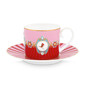 Set 6 cesti cu farfurii pentru ceai Love Birds Red