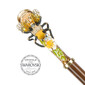 BEE SWAROVSKI – Umbrelă damă verde cu interior floral și mâner decor Albină cu cristale