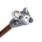 KOALA – Umbrelă damă bej cu interior frunze multicolore și mâner decorativ