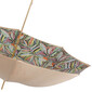 KOALA – Umbrelă damă bej cu interior frunze multicolore și mâner decorativ