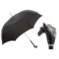 BLACK HORSE – Umbrelă bărbați neagră cu mâner decor Cal