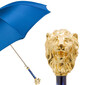 LION BLUE – Umbrelă bărbați albastră cu mâner decor Leu auriu