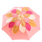 BEAUTIFUL PINK – Umbrelă damă roz cu frunze aplicate și mâner cu cristale Swarovski