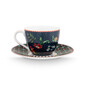 BERRY BLUES – Set 6 Cești Espresso din Porțelan cu Flori și Crenguțe