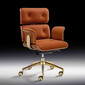 ARMADILLO 2 Scaun pentru birou din piele cognac - design Rainer Bachschmid