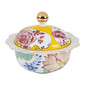 Bol rotund cu capac pentru zahar, decor floral multicolor ROYAL