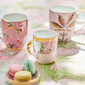 Set 6 cani XL pentru ceai sau cafea, design exotic cu maimute  LA MAJORELLE pink